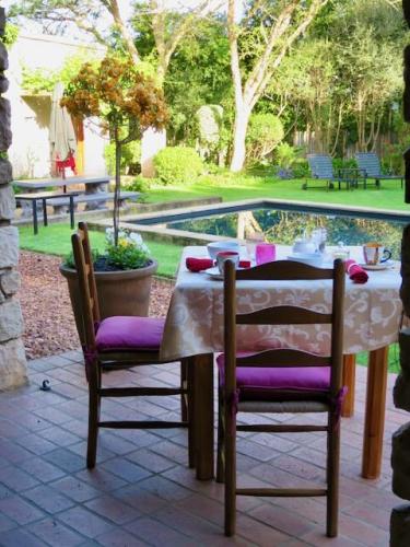 Breakfast on the patio in summer